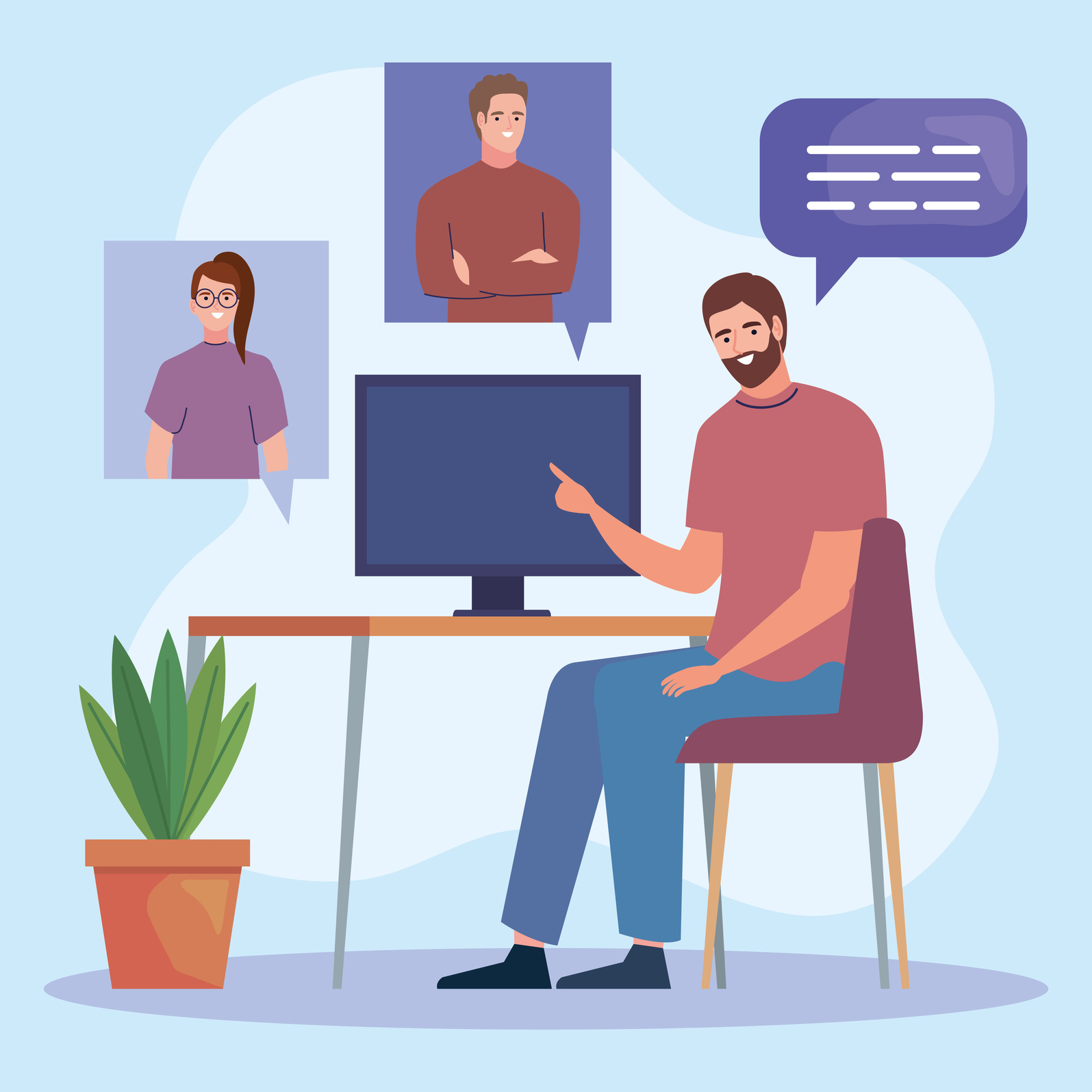 Man in Video Chat